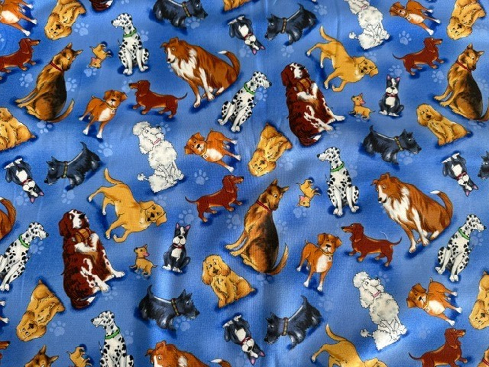 NEW Dog Print Cotton Blend Fabric/Material 44" x 180"